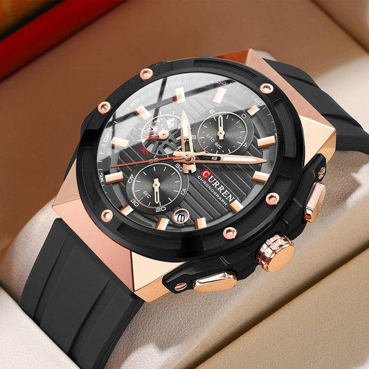 Classics for CURREN 8462 Quartz Chronograph Watch for Men Waterproof