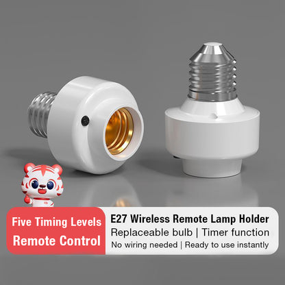 Wireless Remote Lamp Holder No Wiring Needed Easy Remote Control ON OFF