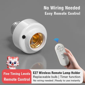 Wireless Remote Lamp Holder No Wiring Needed Easy Remote Control ON OFF