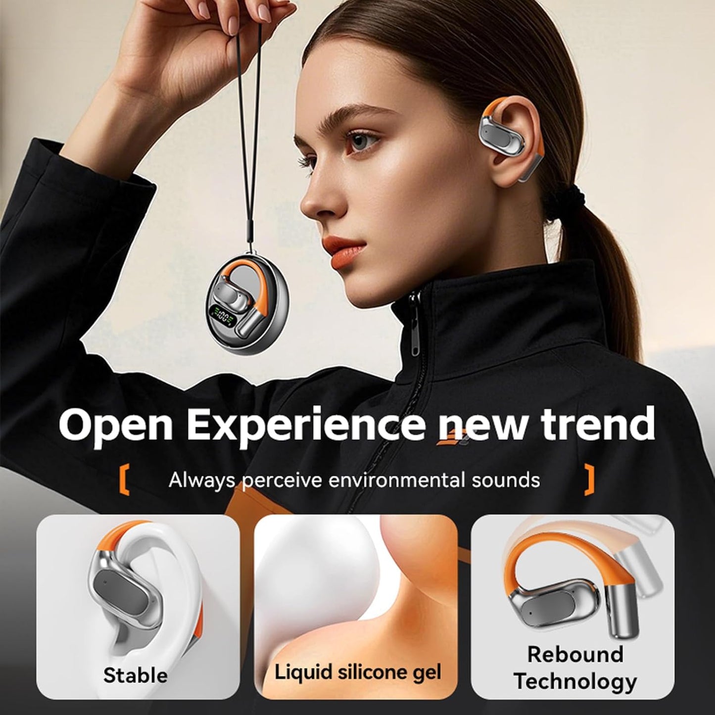 M113 AI Translator True Wireless Ear-Clip Bone-Conduction Earbuds with Noise Cancellation