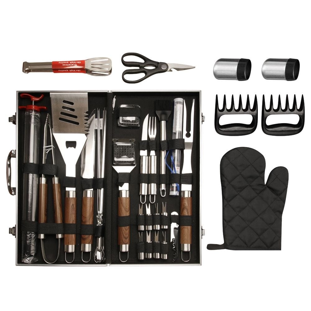 High-Quality Barbecue Utensils 38 Piece Stainless Steel BBQ Barbecue Tool Sets with Grill Case