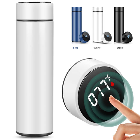 Smart Sports Water Bottle with LED Display Stay Hot for 24 Hrs., Cold for 24 Hrs.