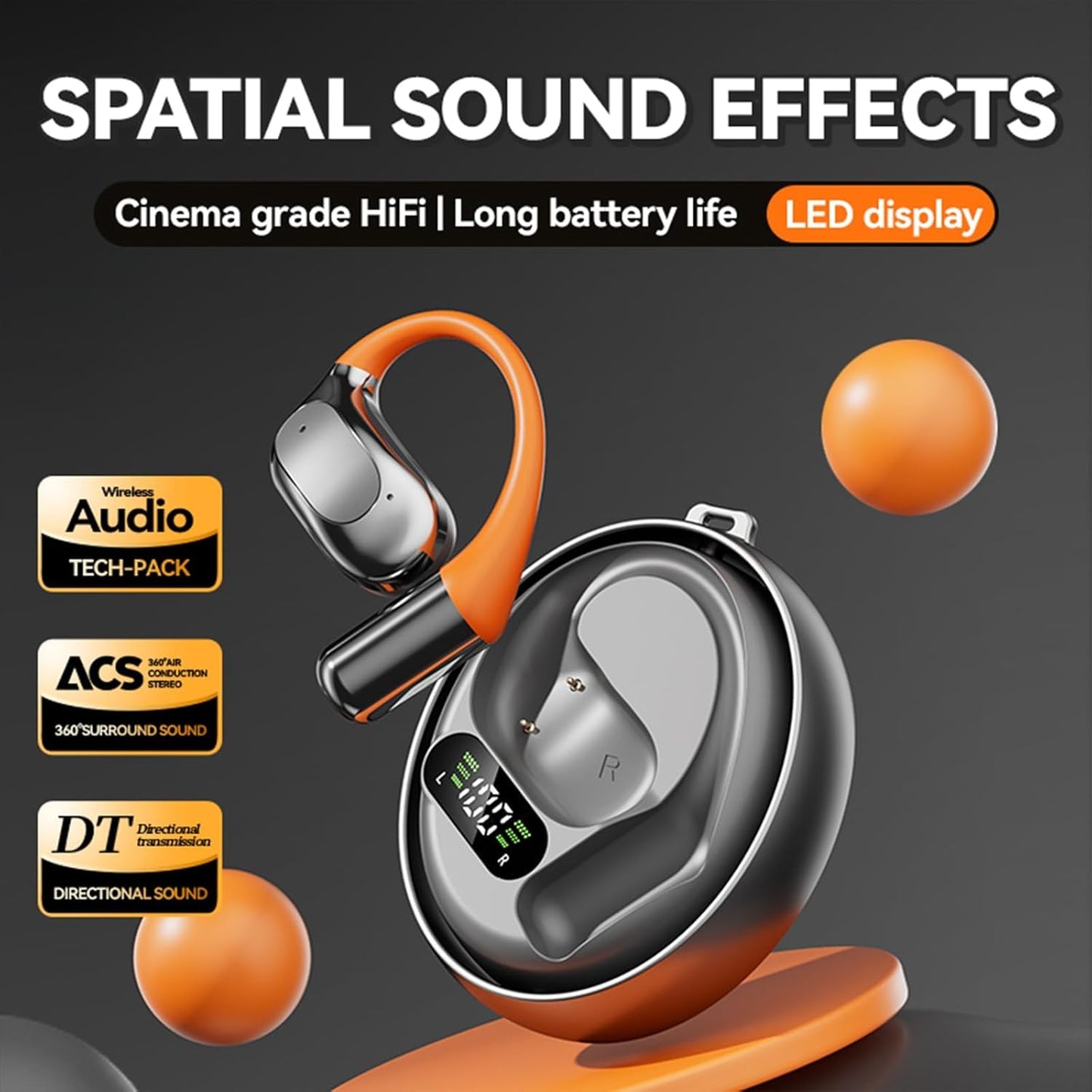 M113 AI Translator True Wireless Ear-Clip Bone-Conduction Earbuds with Noise Cancellation