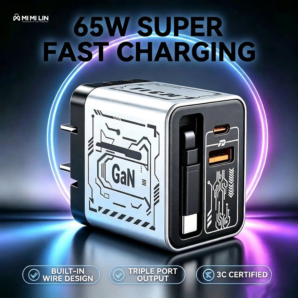 65W GaN Universal Travel Charger – Multi-Device Fast Charging Adapter
