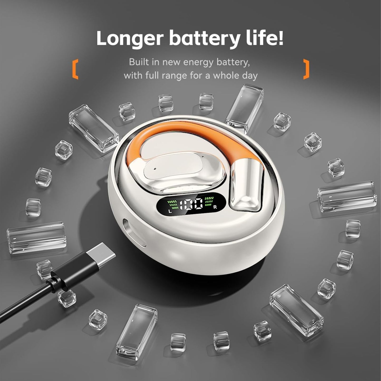 M113 AI Translator True Wireless Ear-Clip Bone-Conduction Earbuds with Noise Cancellation