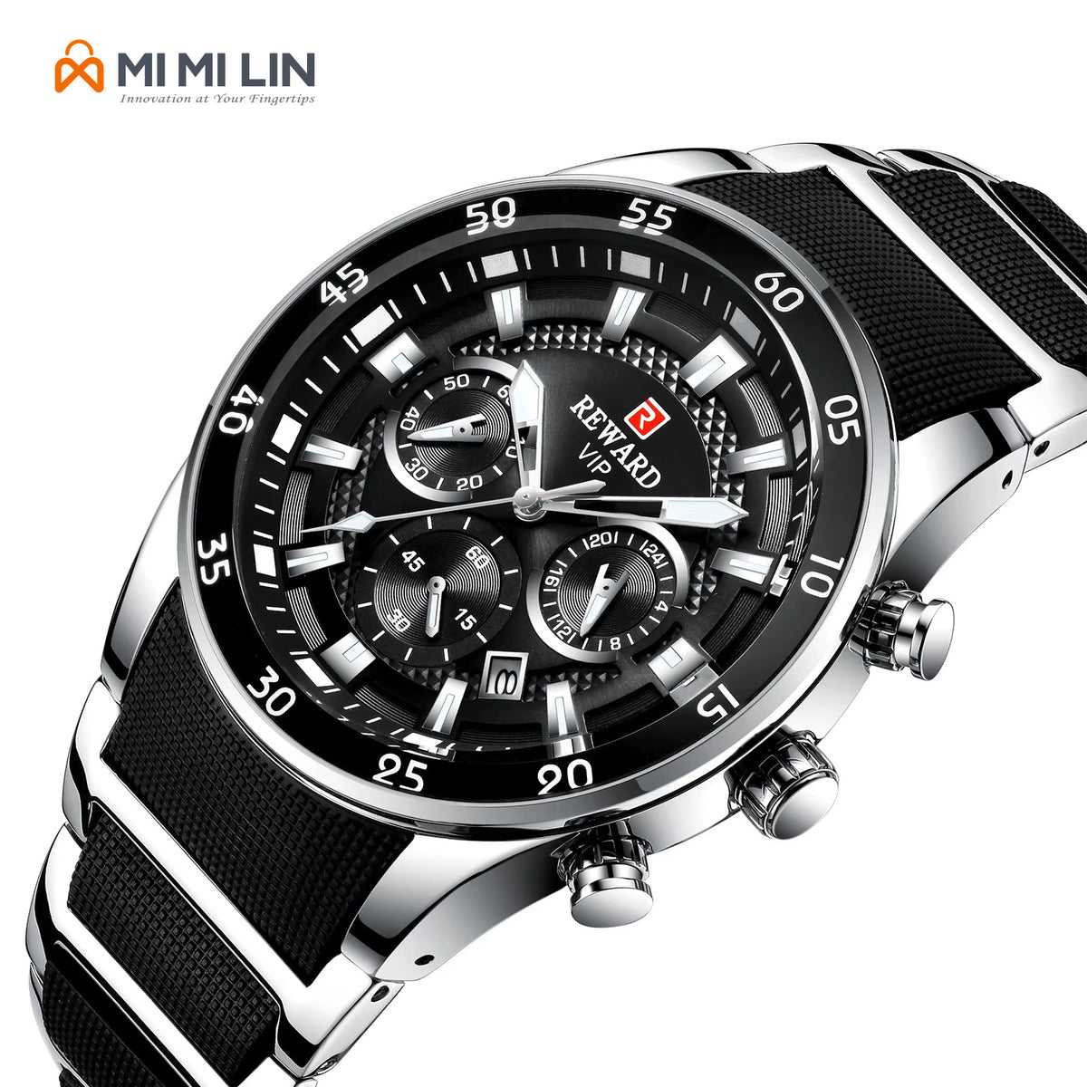 REWARD 81011 Premium Waterproof Chronograph Watch Black