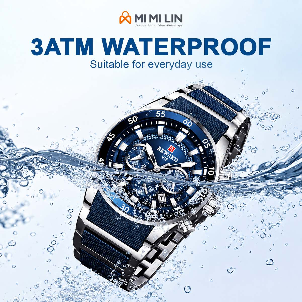 REWARD 81011 Premium Waterproof Chronograph Watch Dark Blue