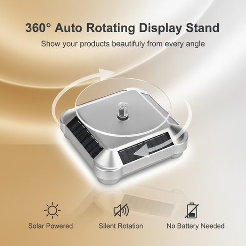 Solar Rotating Display Stand 360 Degrees Dual Use Stable Automatic Turntable For Showcase