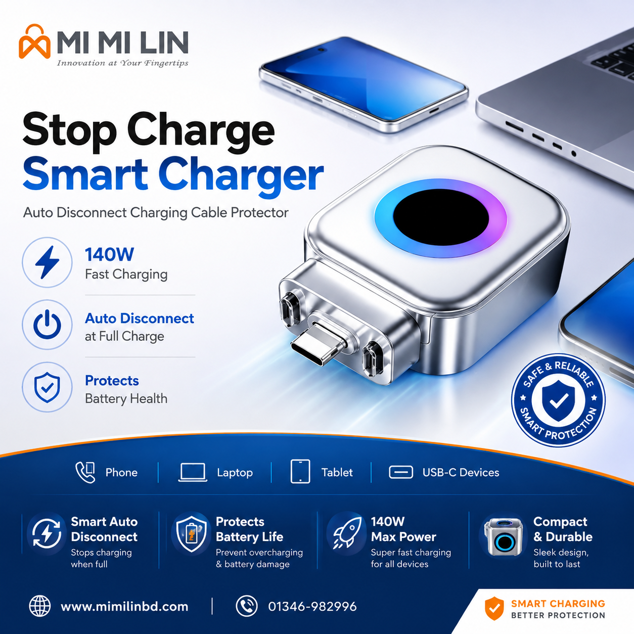 Smart Charger Auto Disconnect Charging Protector