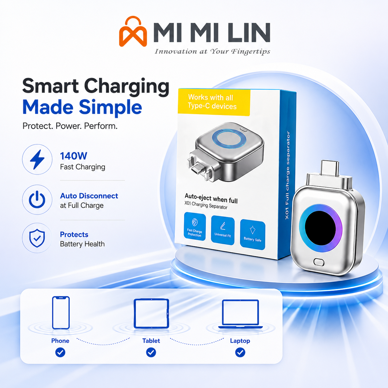 Smart Charger Auto Disconnect Charging Protector