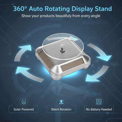 Solar Rotating Display Stand 360 Degrees Dual Use Stable Automatic Turntable For Showcase