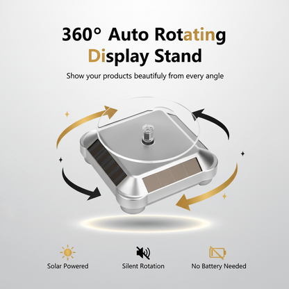 Solar Rotating Display Stand 360 Degrees Dual Use Stable Automatic Turntable For Showcase
