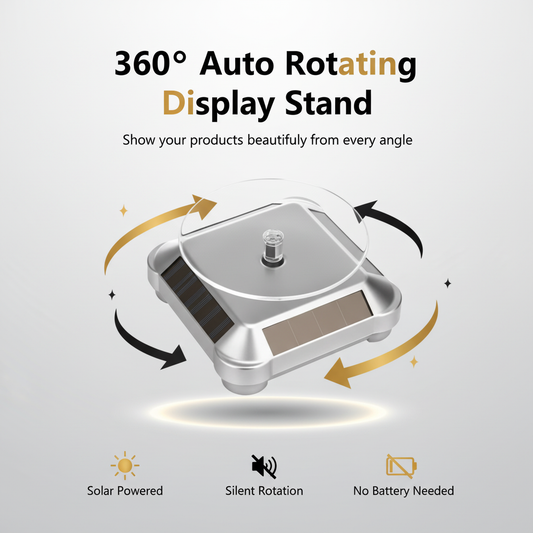 Solar Rotating Display Stand 360 Degrees Dual Use Stable Automatic Turntable For Showcase