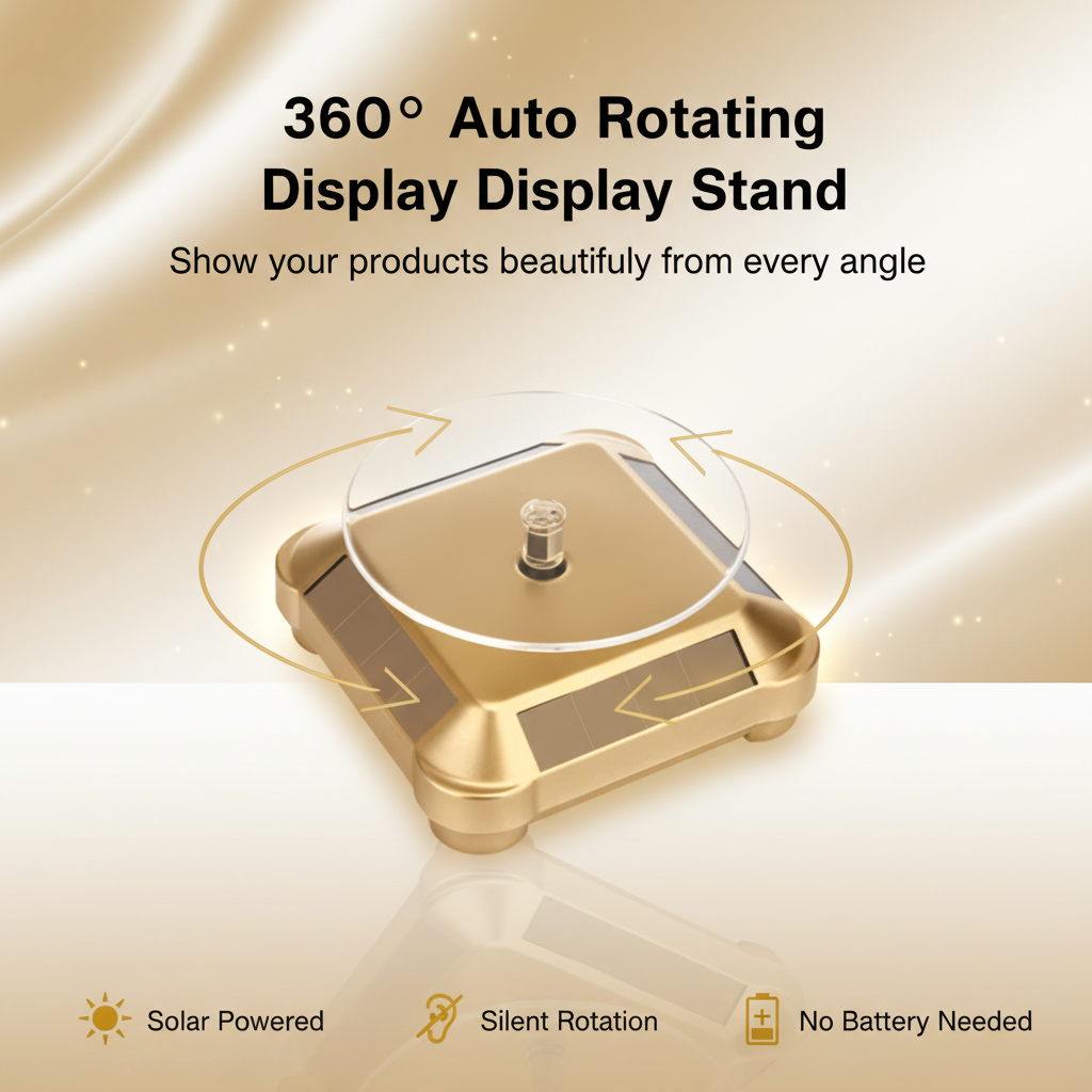 Solar Rotating Display Stand 360 Degrees Dual Use Stable Automatic Turntable For Showcase