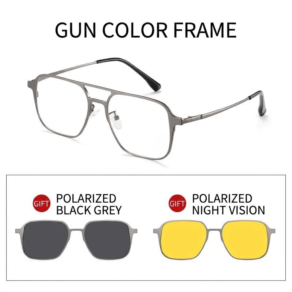 Magnetic Clip-On Sunglasses – UV Protection & Day-to-Night Eyewear