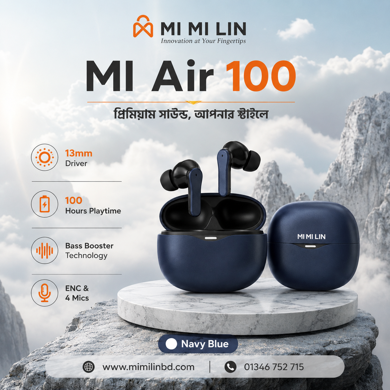 TWS Premium Earbuds MI Air 100