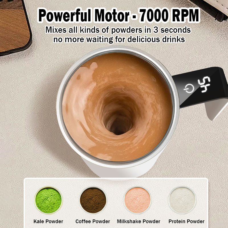 Coffee Machine electric Magnetic stirring cup intelligent temperature display charging coffee cup white
