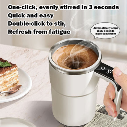 Coffee Machine electric Magnetic stirring cup intelligent temperature display charging coffee cup white