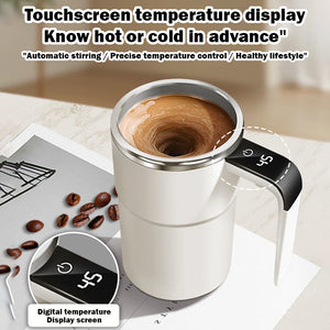 Coffee Machine electric Magnetic stirring cup intelligent temperature display charging coffee cup white
