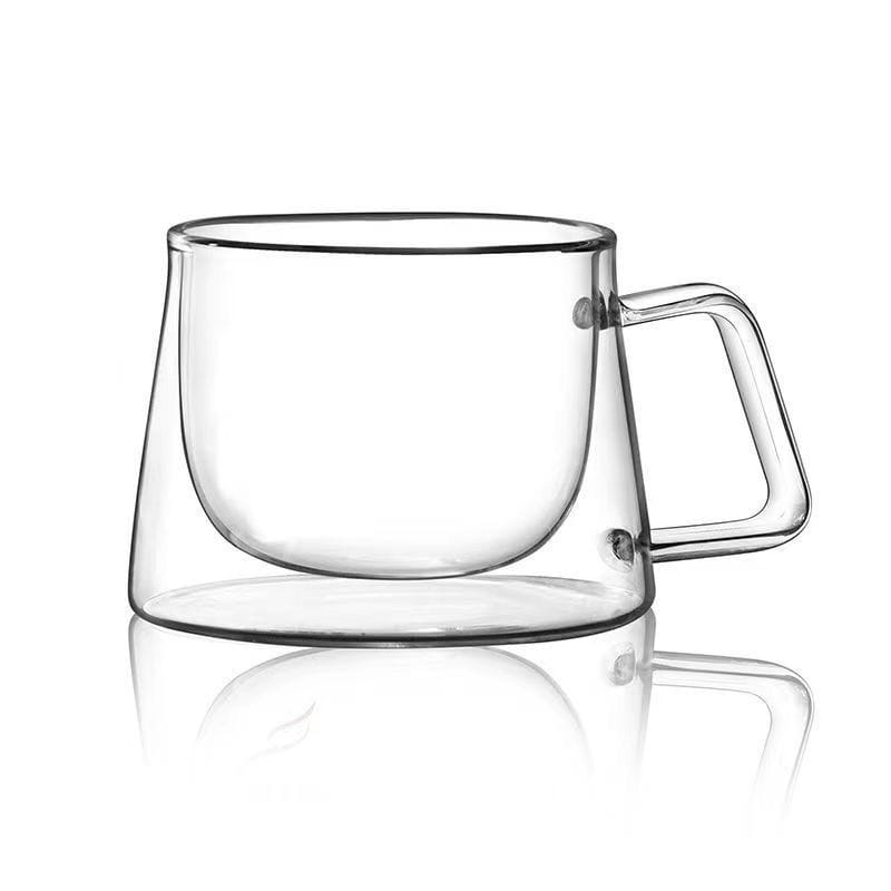 200ml Transparent Double Bottom Glass Coffee Cup Milk Whiskey Tea Beer Heat Resistant Cocktail Vodka Wine Mug Tumbler Cups