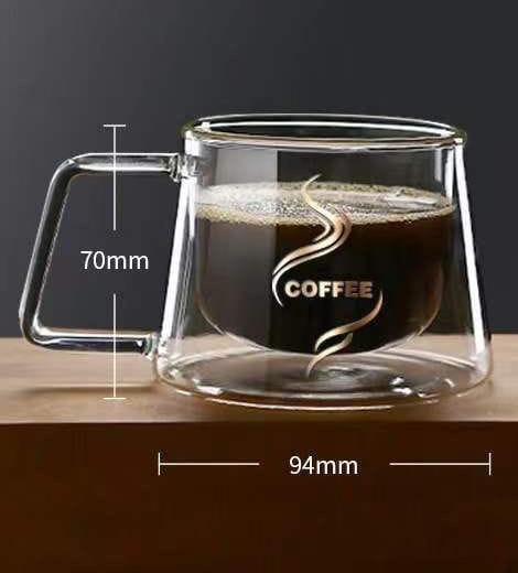 200ml Transparent Double Bottom Glass Coffee Cup Milk Whiskey Tea Beer Heat Resistant Cocktail Vodka Wine Mug Tumbler Cups