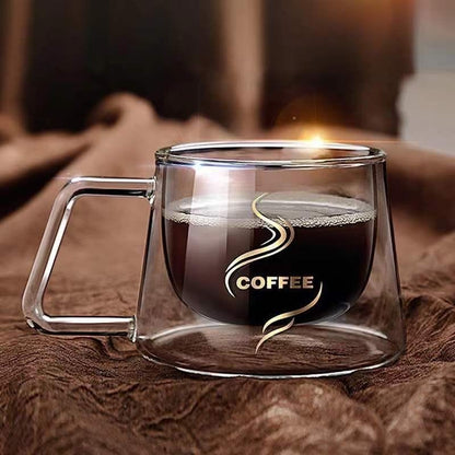 200ml Transparent Double Bottom Glass Coffee Cup Milk Whiskey Tea Beer Heat Resistant Cocktail Vodka Wine Mug Tumbler Cups