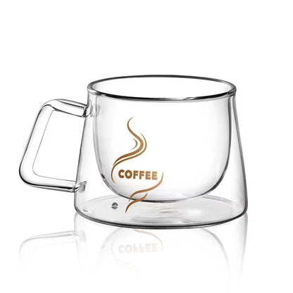 200ml Transparent Double Bottom Glass Coffee Cup Milk Whiskey Tea Beer Heat Resistant Cocktail Vodka Wine Mug Tumbler Cups