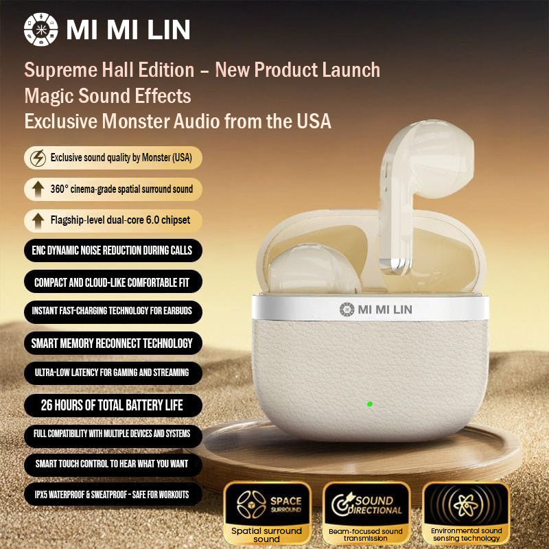 Wireless Noice Cancelling Earbuds, HiFi Audio, Bluetooth 5.4, 13mm Drivers with Big Bass, Up to 32H Playtime, 6 Mics for AI Clear Calls, Low Latency, Double Device Connection