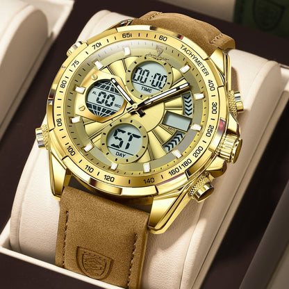 Poedagar 108 Men’s Luxury Leather Casual Watch Waterproof