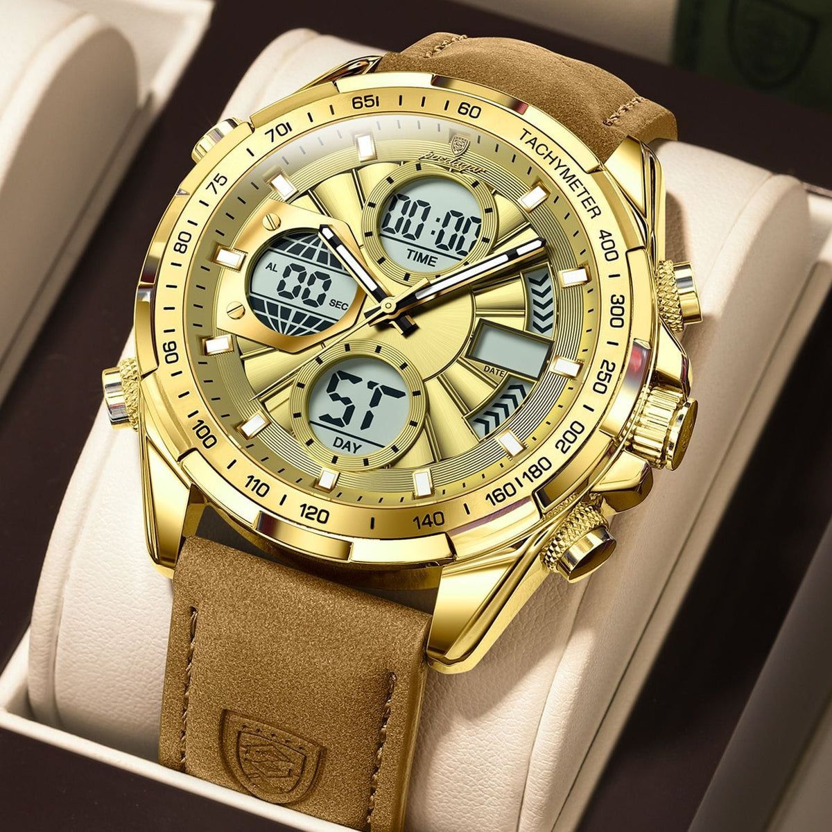 Poedagar 108 Men’s Luxury Leather Casual Watch Waterproof