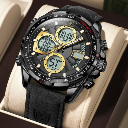 Poedagar 108 Men’s Luxury Leather Casual Watch Waterproof