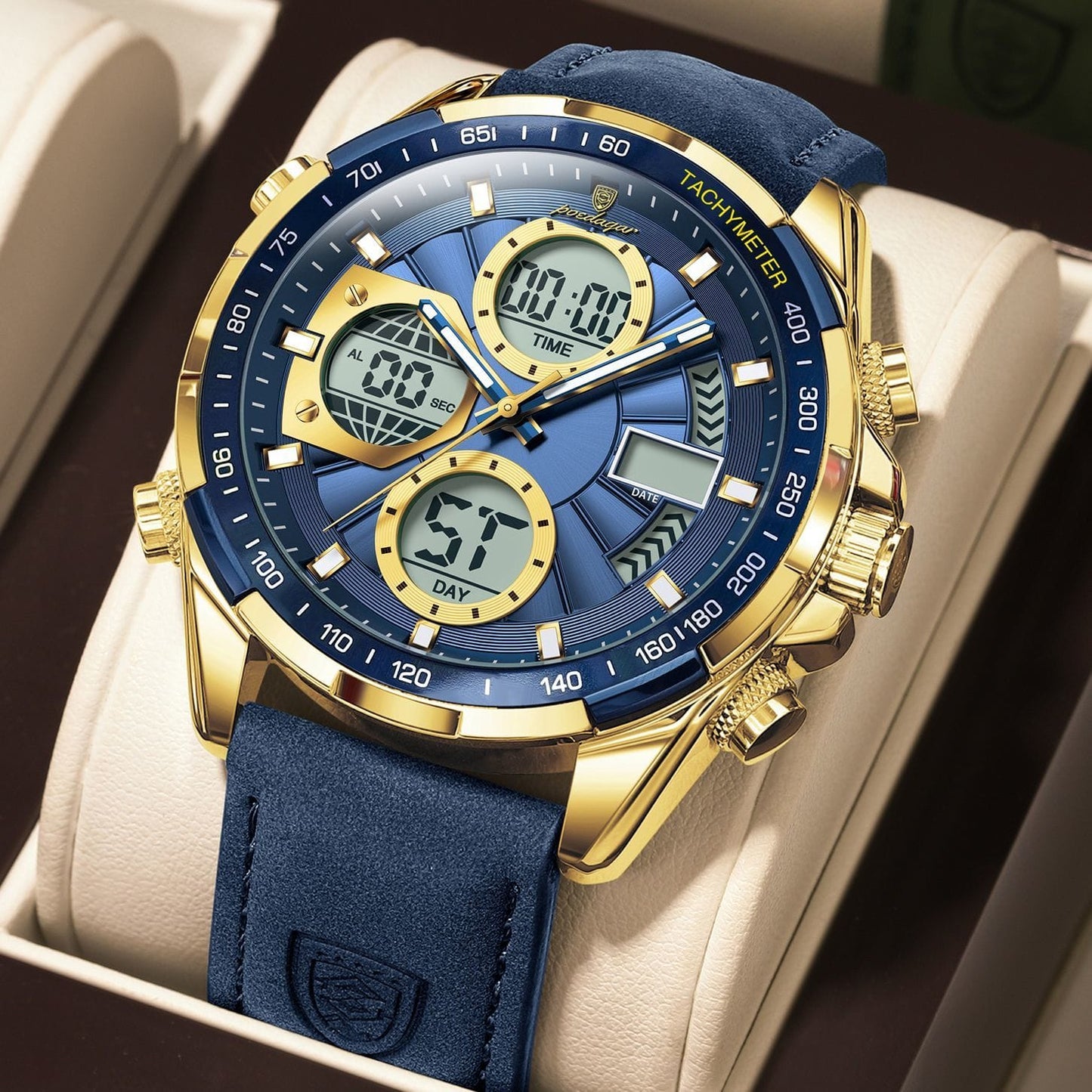 Poedagar 108 Men’s Luxury Leather Casual Watch Waterproof