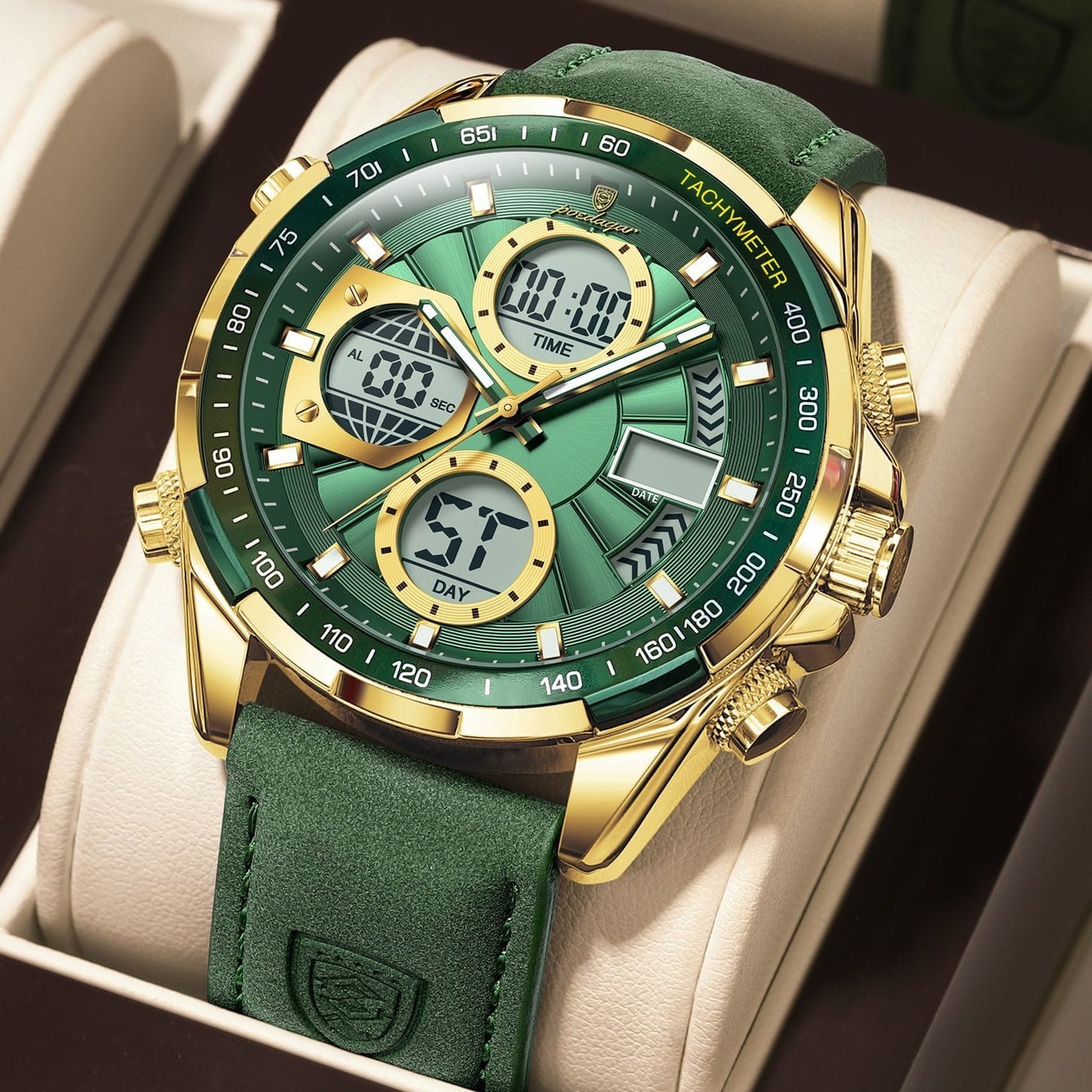 Poedagar 108 Men’s Luxury Leather Casual Watch Waterproof