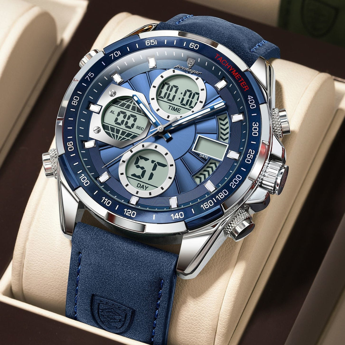 Poedagar 108 Men’s Luxury Leather Casual Watch Waterproof