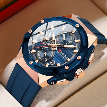Classics for CURREN 8462 Quartz Chronograph Watch for Men Waterproof
