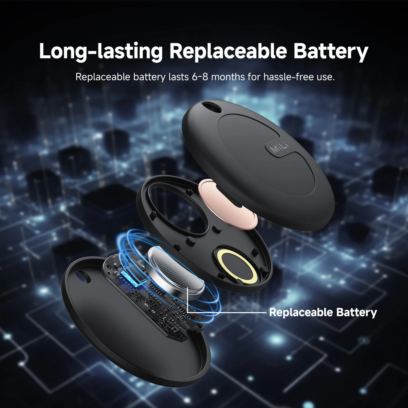 Smart Finder MiLi MiTag Android Location Tracker Device. Compatible with Google’s Find My Device.